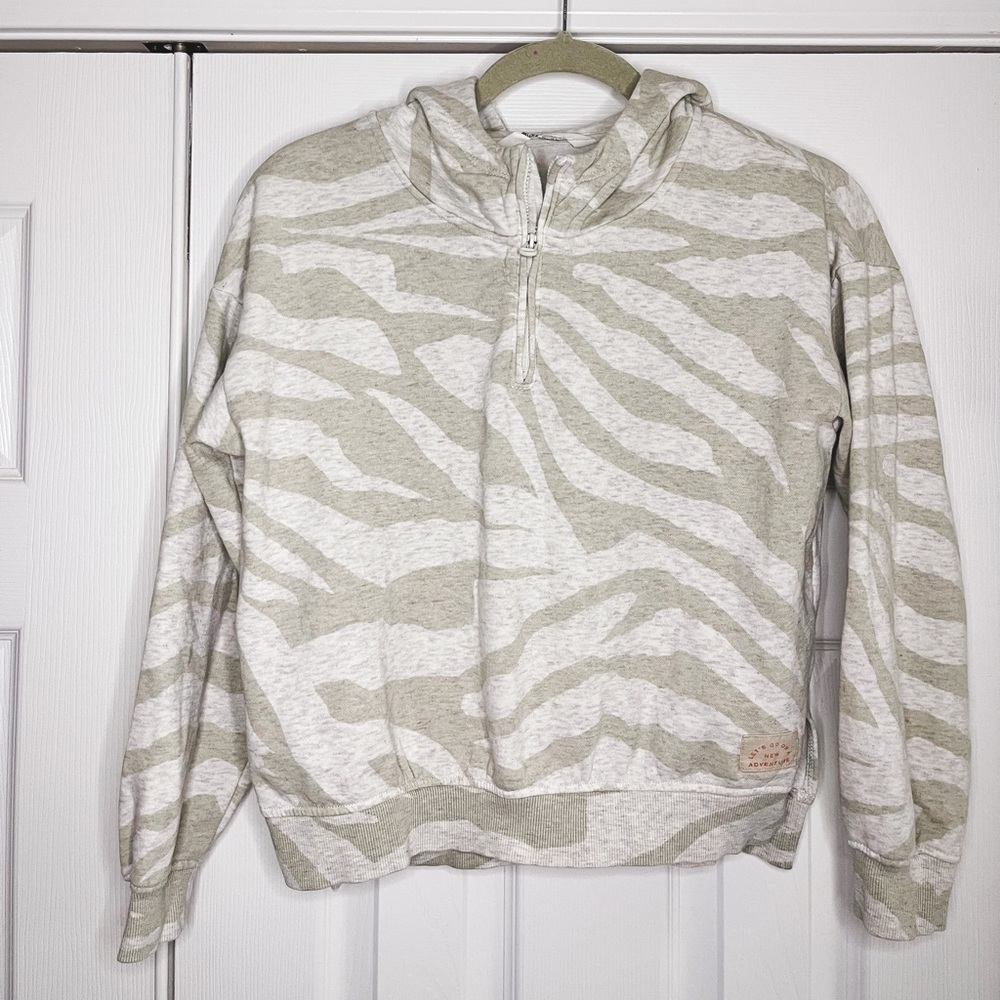Zebra Stripe 1/4 Zip Hoodie
